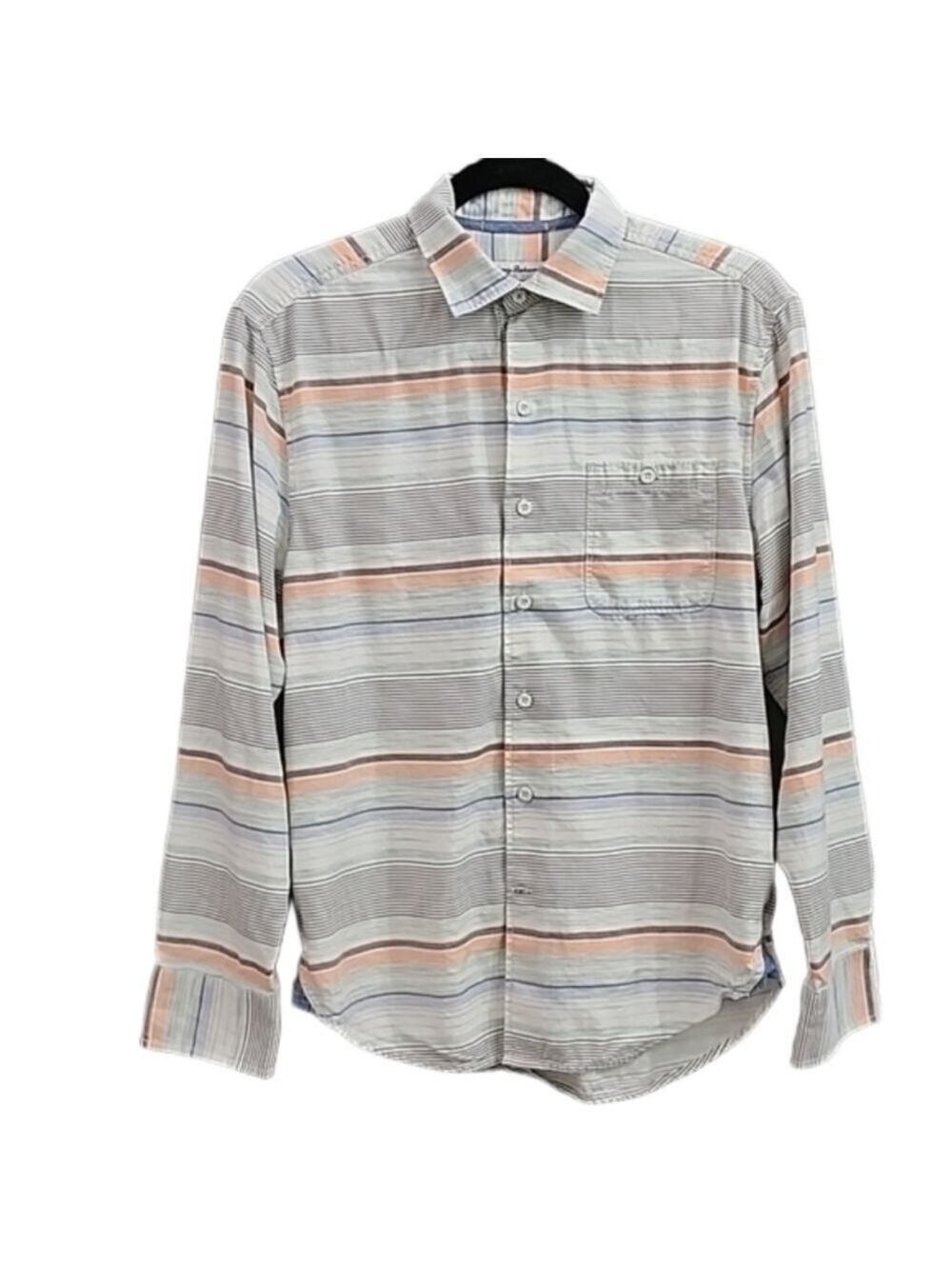 TOMMY BAHAMA MENS CORAL HORIZON LONG-SLEEVED BUTTON DOWN SHIRT SIZE SMALL